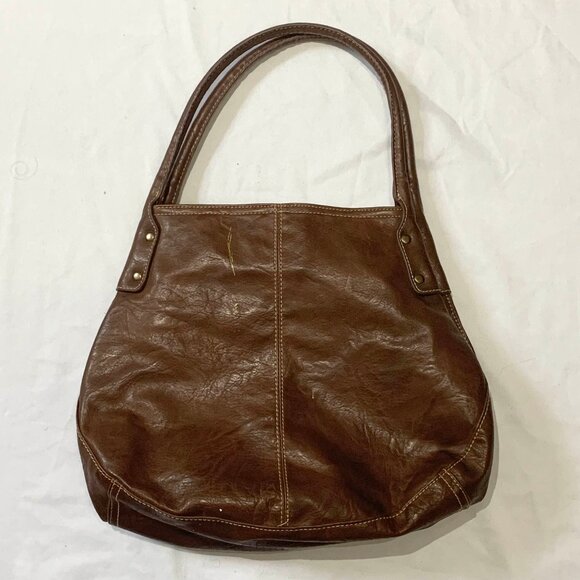 VTG Liz Claiborne Axcess Brown Faux Leather Handbag Shoulder Purse Y2K Aesthetic - Picture 3 of 15